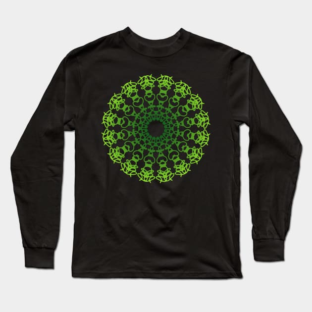 Green Mandala 004 Long Sleeve T-Shirt by AdiDsgn